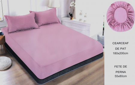 Huse de pat uni - Set husă pat cu elastic și 2 fețe de pernă,180x200 cm