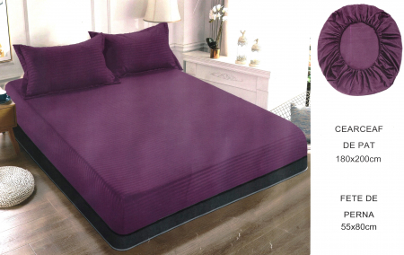 Huse de pat uni - Set husă pat cu elastic și 2 fețe de pernă,180x200 cm
