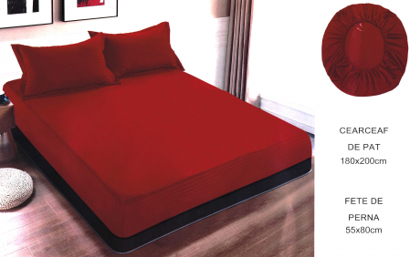 Huse de pat uni - Set husă pat cu elastic și 2 fețe de pernă,180x200 cm