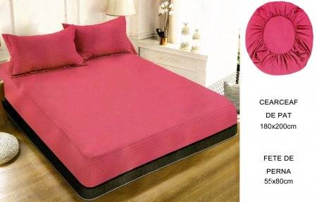 Huse de pat uni - Set husă pat cu elastic și 2 fețe de pernă,180x200 cm