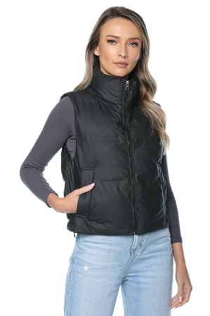 Veste de damă - Vestă damă modernă și confortabilă, cu fermoar și buzunare laterale. Design matlasat cu guler înalt, căptușeală ușoară din vatelină și șnur elastic ajustabil pentru o potrivire perfectă.