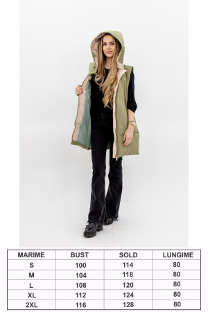 Vesta dama cu glugă 2116 îți oferă un look modern și confortabil, ideal pentru sezonul rece [2]