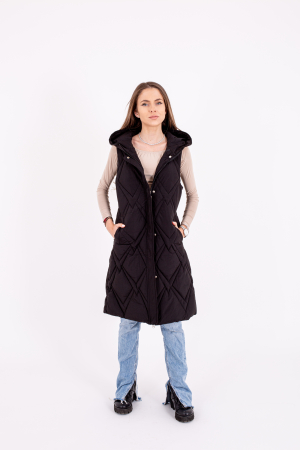 Veste de damă - Vesta dama lungă 2119 este alegerea perfectă pentru un look elegant și confortabil în sezonul rece