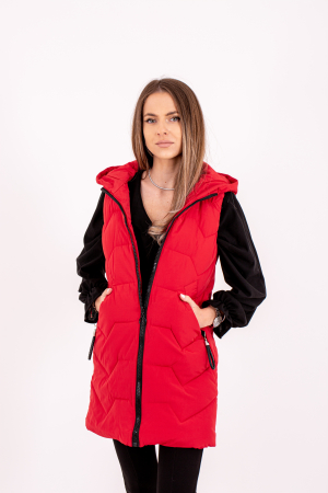 Veste de damă - Vesta dama lungă cu glugă 808 îmbină confortul cu un design modern și practic.