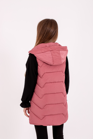 Vesta dama lungă cu glugă 808 îmbină confortul cu un design modern și practic. [1]