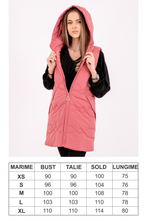 Vesta dama cu glugă 809 este alegerea perfectă pentru un stil practic și confortabil. [2]