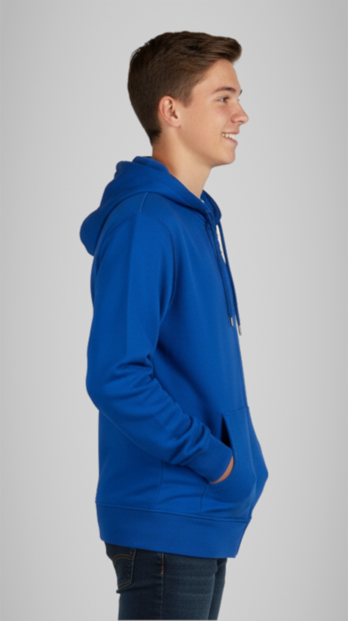Hanorac școlar cu fermoar copii albastru royal [2]