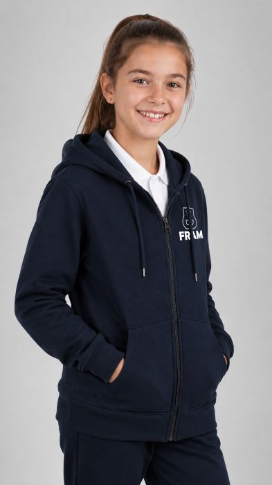 Hanorac școlar cu fermoar copii navy FRAM School Sibiu [2]