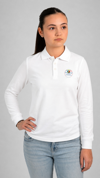 Tricou Basic polo mânecă lungă adulți alb N. Bălcescu RM Vâlcea [2]