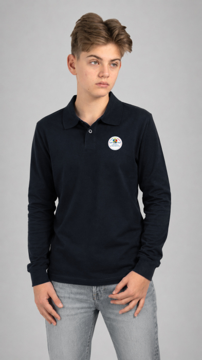 Tricou Basic polo mânecă lungă adulți navy N. Bălcescu RM Vâlcea [2]