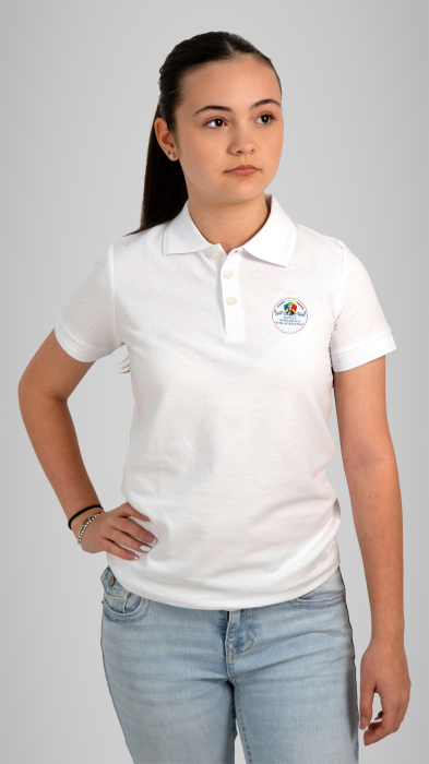 Tricou Basic polo mânecă scurtă adulți alb N. Bălcescu RM Vâlcea [2]