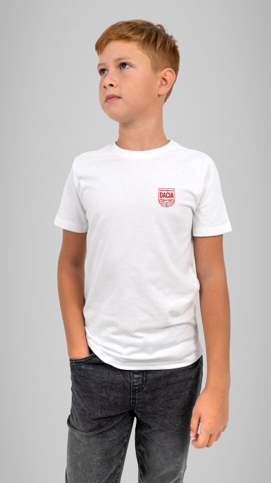 Tricou cu mânecă scurtă alb Dacia [4]