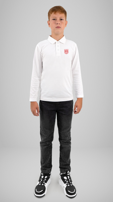 Tricou Polo cu mânecă lungă alb Dacia [2]