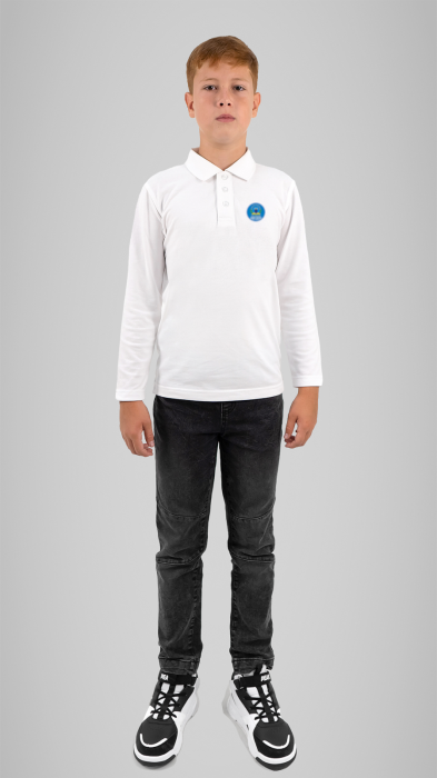 Tricou polo cu manecă lungă alb Andrei Șaguna Deva [2]