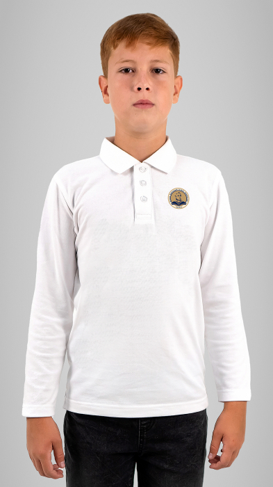 Tricou Polo cu mânecă lungă alb Liviu Rebreanu [1]