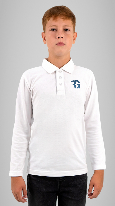 Tricou Polo cu mânecă lungă alb Romulus Guga [1]