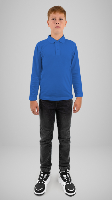 Tricou polo cu manecă lungă royal [2]