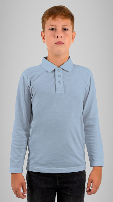 Tricou polo cu manecă lungă sky blue [1]