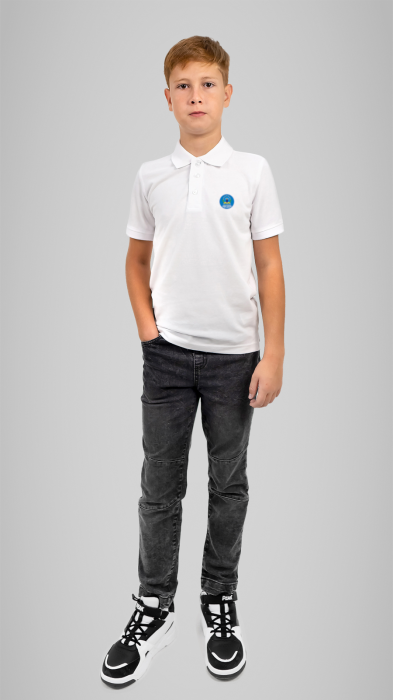 Tricou polo cu manecă scurtă alb Andrei Șaguna Deva [3]