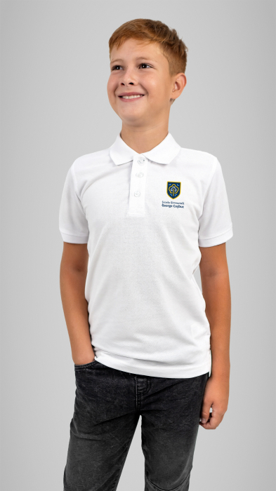 Tricou Polo cu mânecă scurtă alb G. Coșbuc [3]