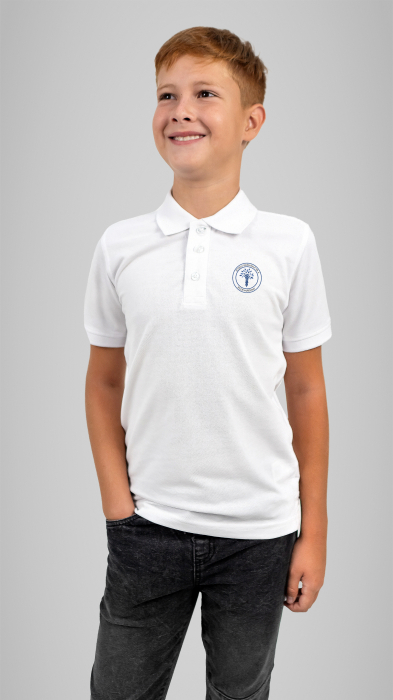 Tricou polo cu manecă scurtă alb Iacob Mureșianu Brașov [3]