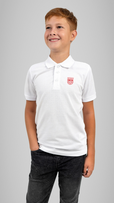 Tricou Polo cu mânecă scurtă alb Dacia [4]