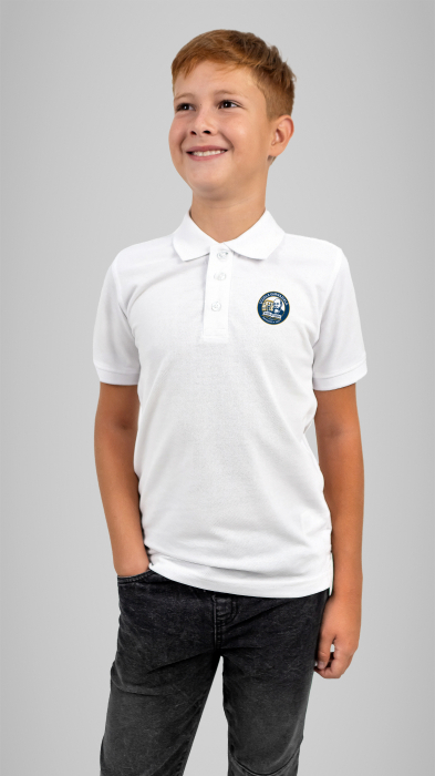 Tricou polo cu manecă scurtă alb Nicolae Iorga Botoșani [3]