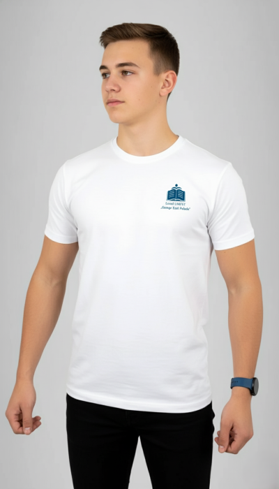 Tricou polo cu manecă scurtă alb UMFST George Emil Palade [2]