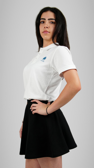 Tricou polo cu manecă scurtă alb UMFST George Emil Palade [1]
