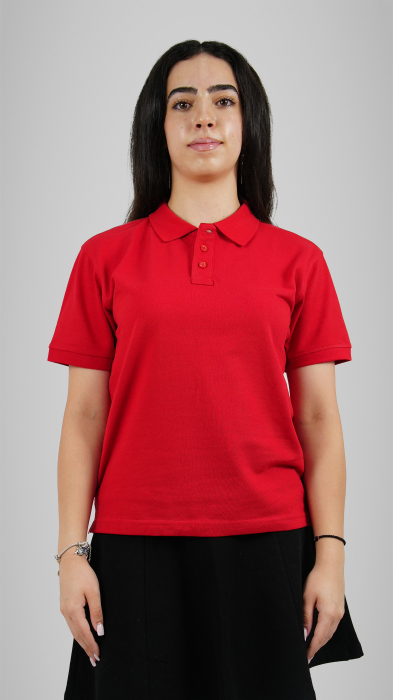 Tricou polo cu manecă scurtă roșie [3]