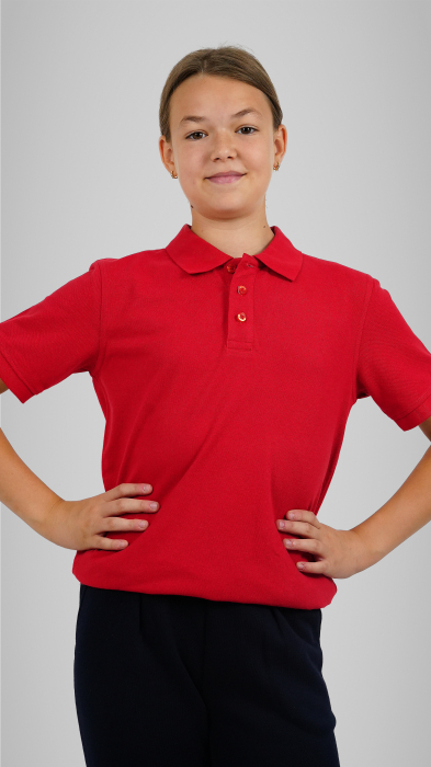 Tricou polo cu manecă scurtă roșie [2]