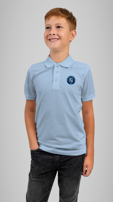 Tricou polo cu manecă scurtă sky blue Nicolae Titulescu Caracal [3]