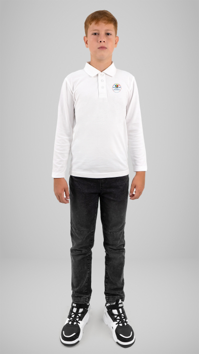 Tricou Premium polo cu manecă lungă alb N. Bălcescu RM Vâlcea [2]