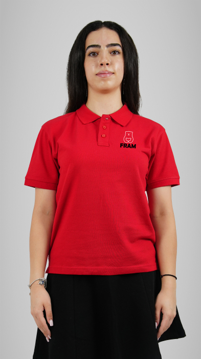 Tricou Premium polo cu manecă scurtă roșie FRAM School Sibiu [2]