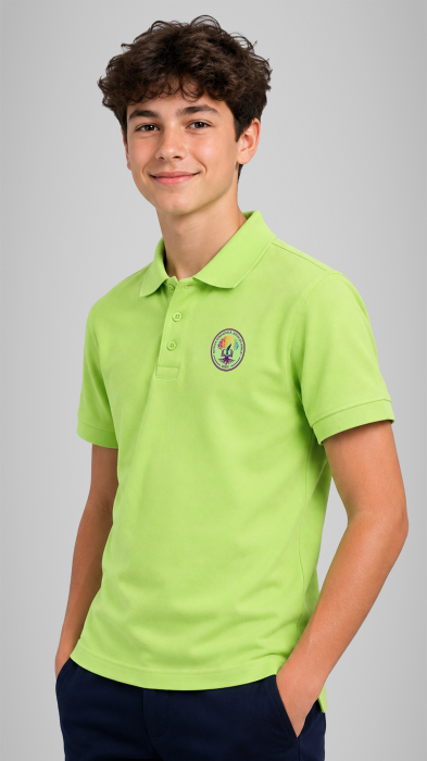 Tricou Premium polo cu manecă scurtă verde lime Nicolae Iorga Sibiu [2]
