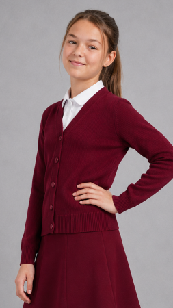 Cardigan școlar copii vișiniu Omega Nazna [1]