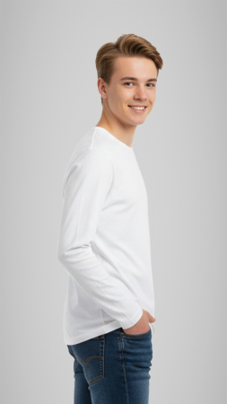 Tricou Basic mânecă lungă adulți alb Școala Gimn. Nr.7 Botoșani [1]