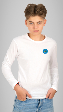 Școala Europeană Andrei Șaguna, Deva - Tricou Basic mânecă lungă copii alb Andrei Șaguna Deva
