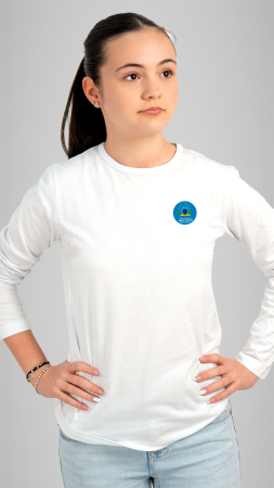 Tricou Basic mânecă lungă copii alb Andrei Șaguna Deva [1]