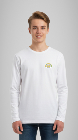 Școala Gimnazială Nr.7, Botoșani - Tricou Basic mânecă lungă copii alb Școala Gimn. Nr.7 Botoșani