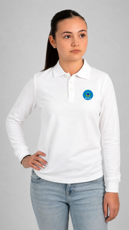 Tricou Basic Polo mânecă lungă adulți alb Andrei Șaguna Deva [1]