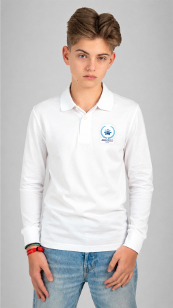 Tricou Basic polo mânecă lungă adulți alb Gh. Popovici Lozna [2]