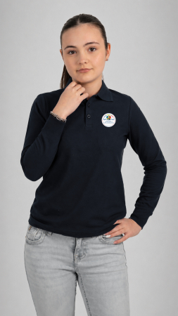Școala Gimnazială Nicolae Bălcescu, RM Vâlcea - Tricou Basic polo mânecă lungă adulți navy N. Bălcescu RM Vâlcea
