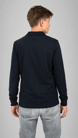 Tricou Basic polo mânecă lungă adulți navy N. Bălcescu RM Vâlcea [2]