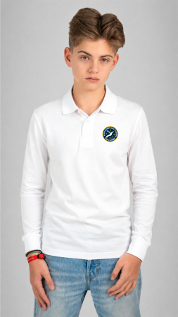 Școala Gimnazială Europa, Târgu Mureș - Tricou Basic polo mânecă lungă copii alb Școala Gimnazială Europa, Târgu Mureș