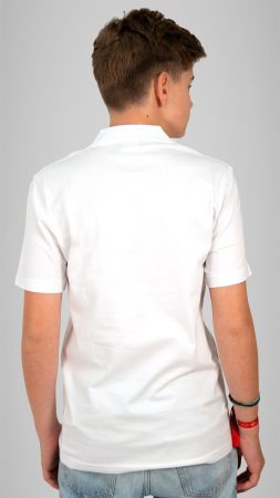 Tricou Basic polo mânecă scurtă adulți alb N. Bălcescu RM Vâlcea [2]
