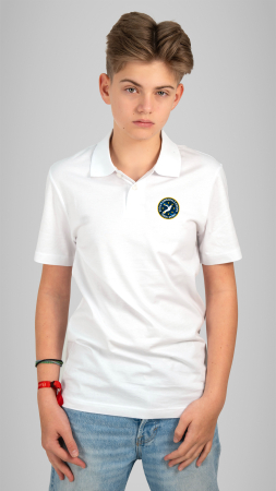 Școala Gimnazială Europa, Târgu Mureș - Tricou Basic polo mânecă scurtă copii alb Școala Gimnazială Europa, Târgu Mureș