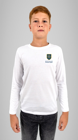 Școala Gimnazială George Coșbuc, Târgu-Mureș - Tricou cu mânecă lungă alb G. Coșbuc