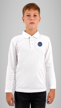 Școala Gimnazială Alexandru Ioan Cuza, Târgu-Mureș - Tricou Polo cu mânecă lungă alb Alexandru Ioan Cuza