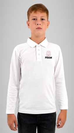 FRAM School, Sibiu - Tricou polo cu manecă lungă alb FRAM School Sibiu
